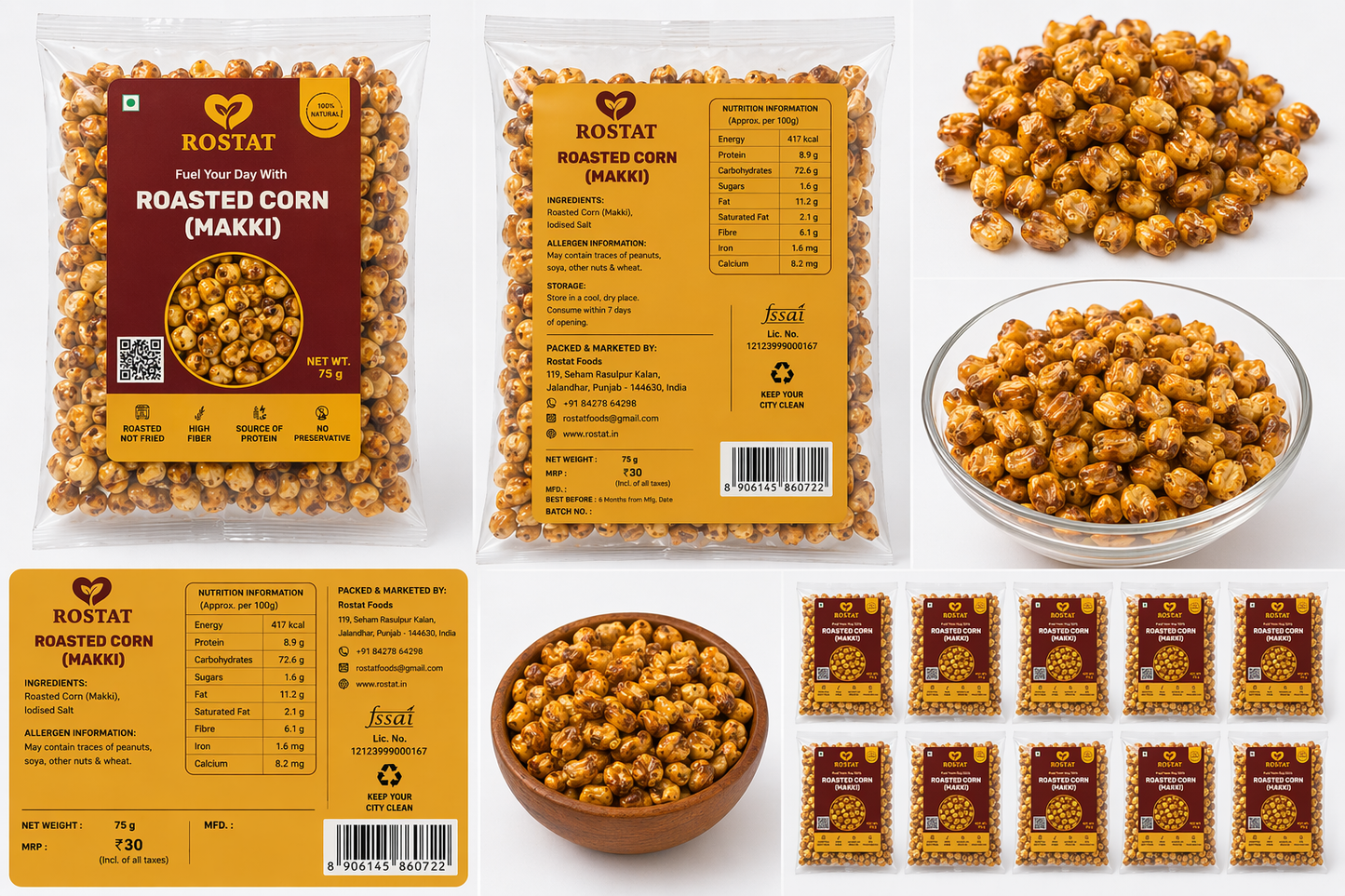 Rostat Crunchy Makki 75gm (Pack Of 10)